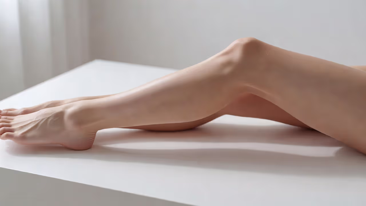 Smooth leg after completing a full course of laser hair removal treatments