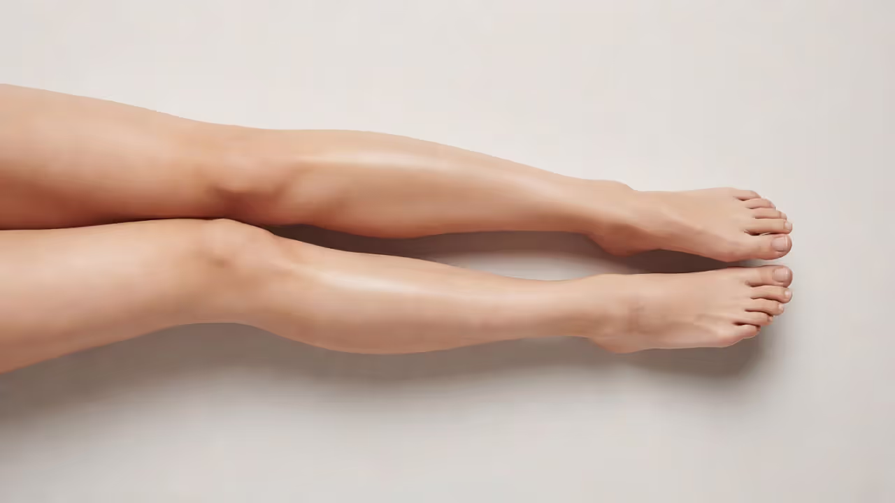 Smooth legs after laser hair removal treatment sessions