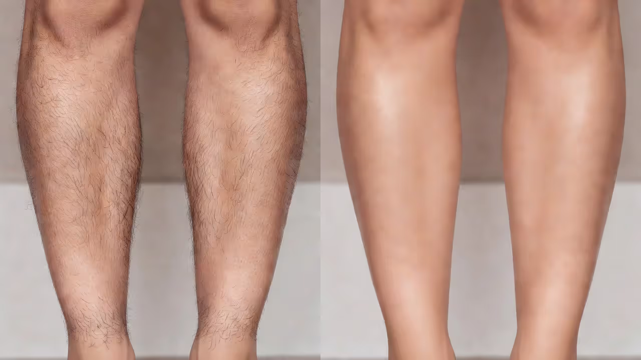 Skin smoothness improvement on legs after laser hair removal sessions