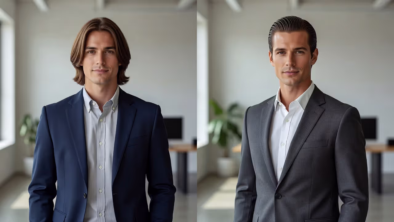 Medium to long professional mens hairstyle examples
