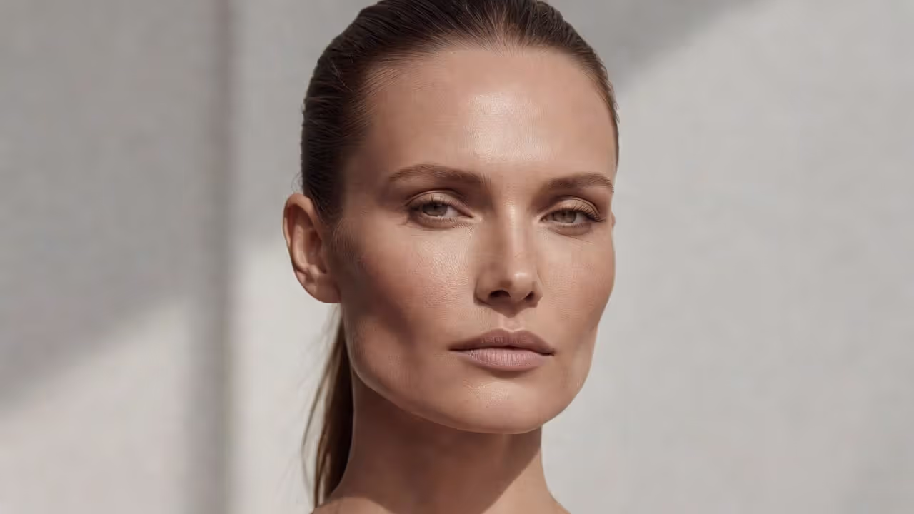 Woman with square face shape showing defined angular jawline