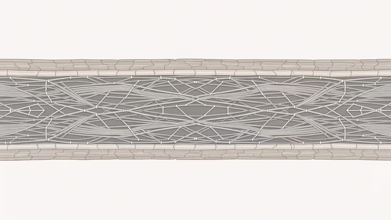 Illustration of the internal structure of a hair strand showing keratin protein bonds