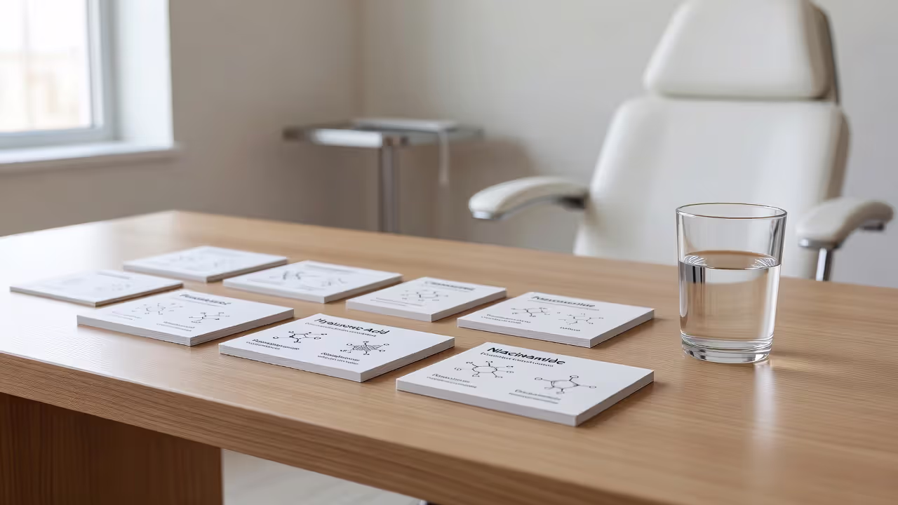 Dermatologist reviewing skincare ingredient compatibility