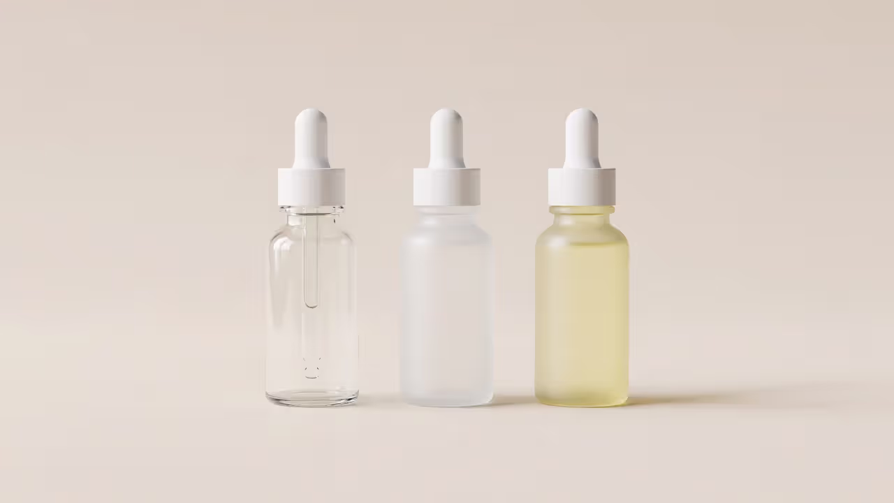 Three different skincare acid serums compared side by side