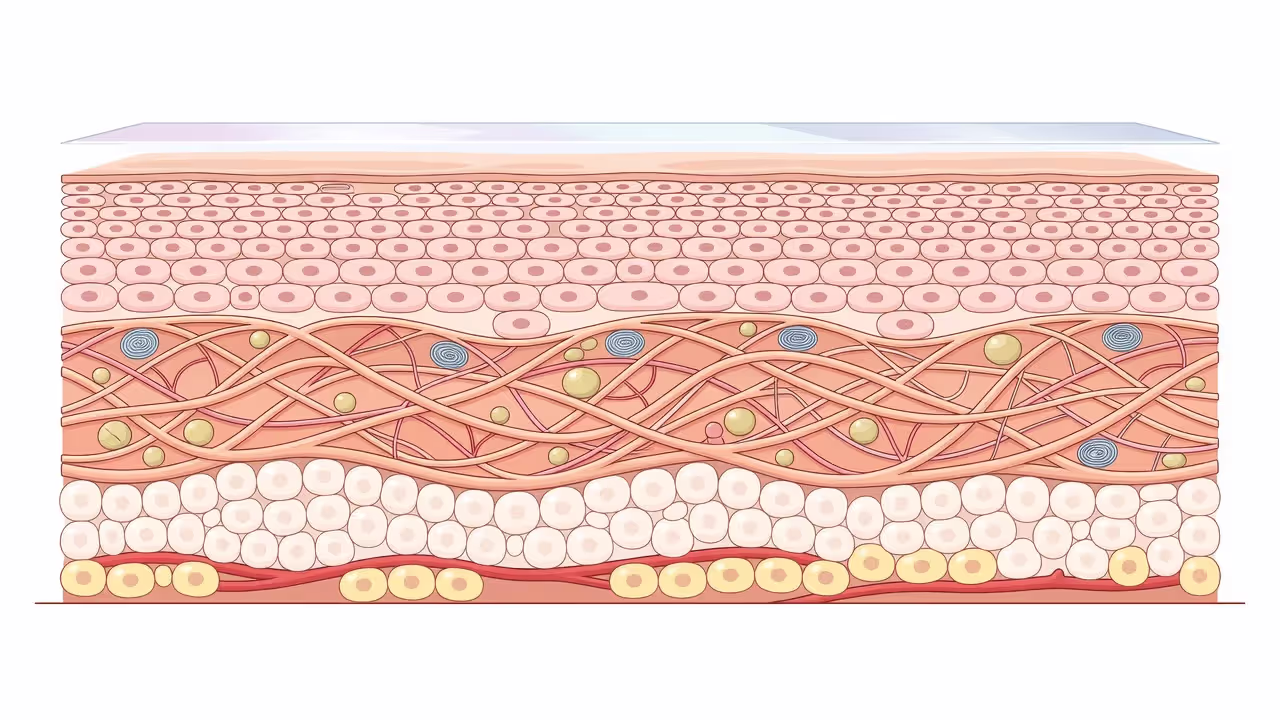 Cross-section of skin showing the protective acid mantle layer