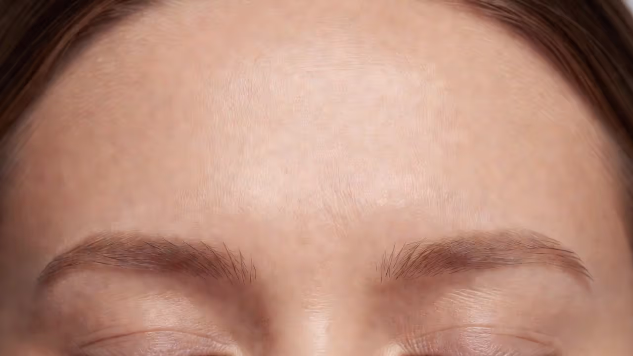 Smooth forehead skin after Botox treatment