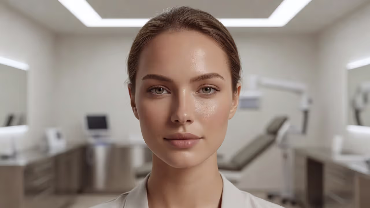 Young patient showing smooth forehead from preventative Botox treatment
