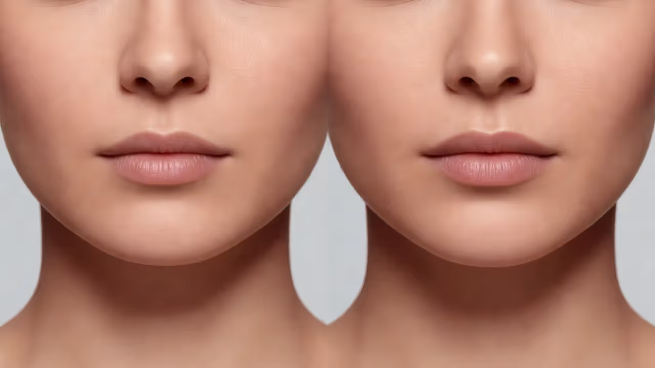 Comparison of chin Botox and chin filler results on lower face profile