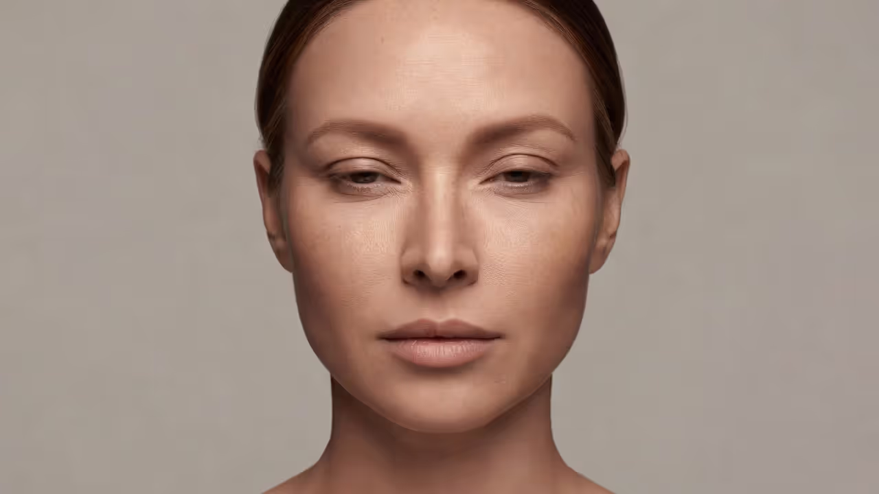 Woman with hooded eyes before blepharoplasty