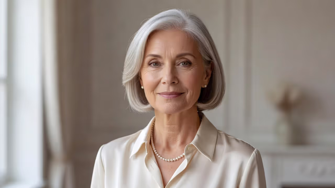 Celebrity-style portrait showing refreshed eye appearance after blepharoplasty