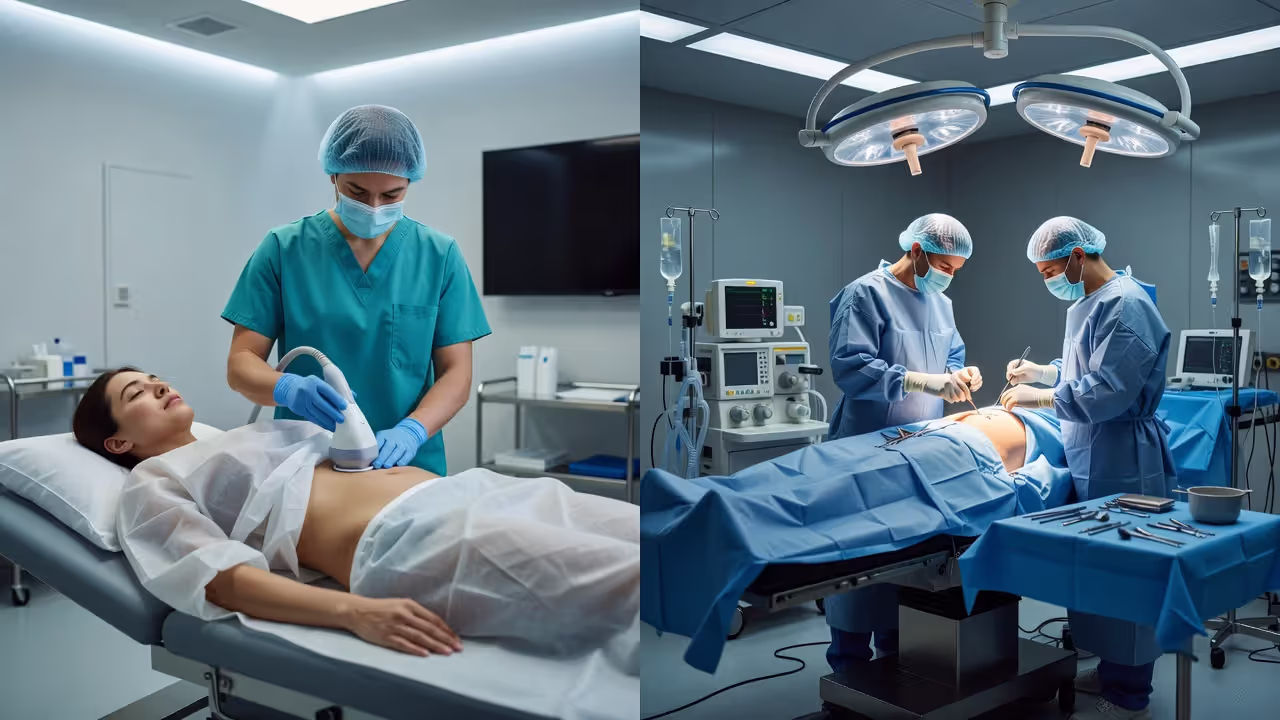 Comparison of non-invasive and surgical body contouring procedures