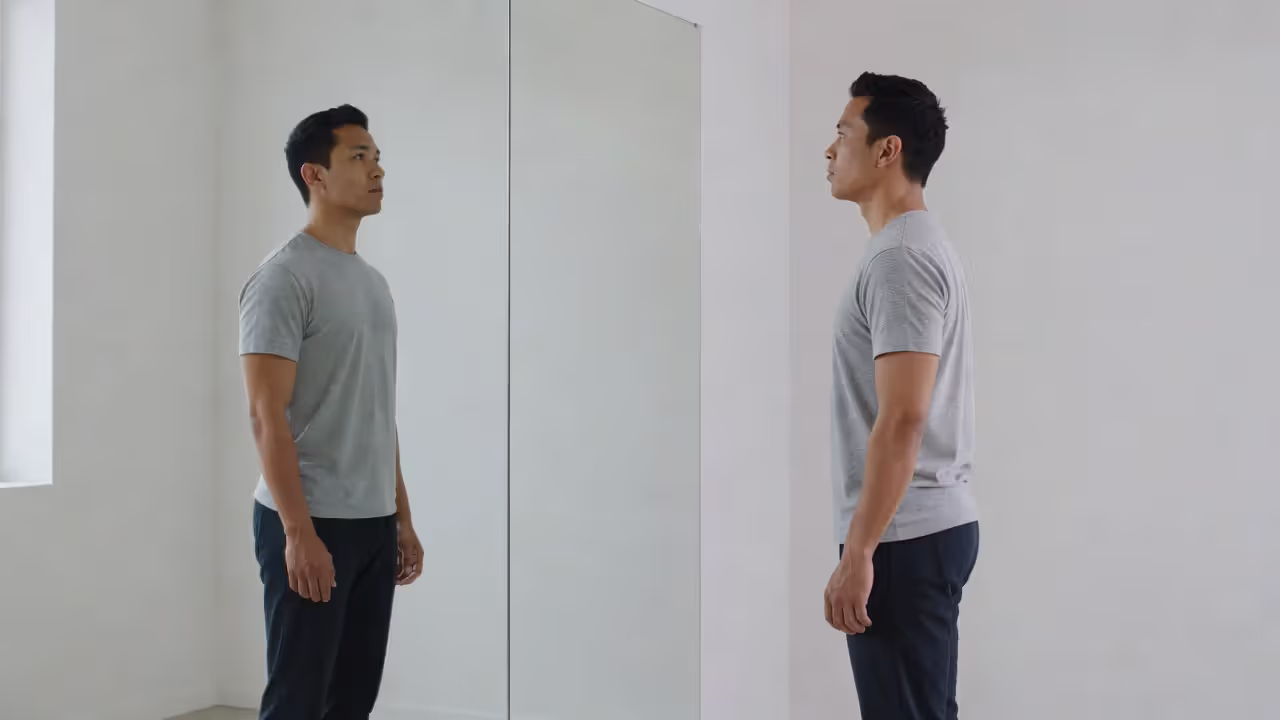 Facial exercise routine targeting the chin and jaw area