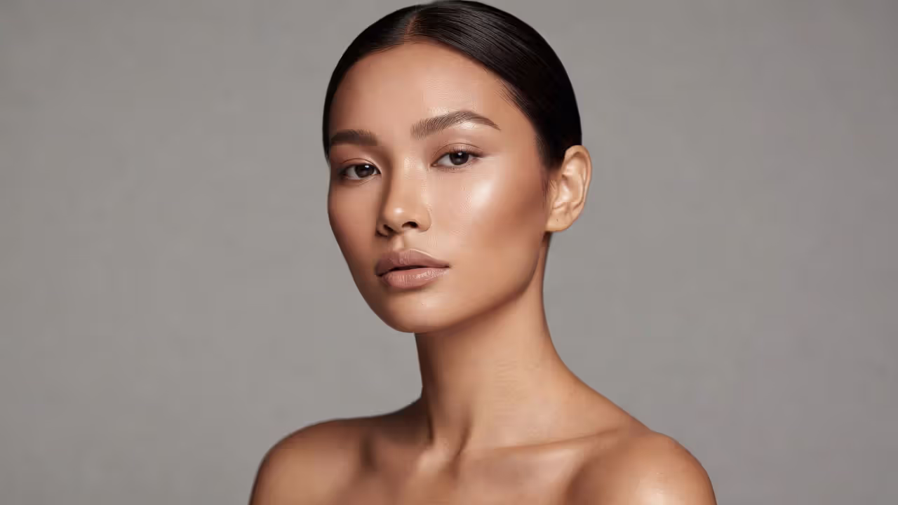 Makeup contouring technique to make cheekbones appear more prominent